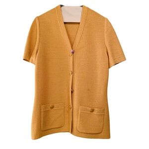 St. John Mustard Knit Cardigan